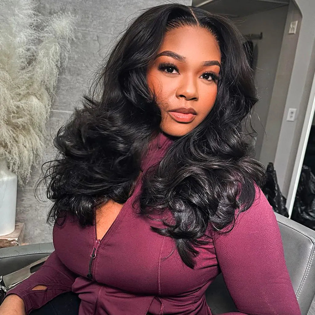 Layered Cut Glueless Loose Body Wave 6x5 HD Lace Wig Pre-Everything Human Hair Wigs
