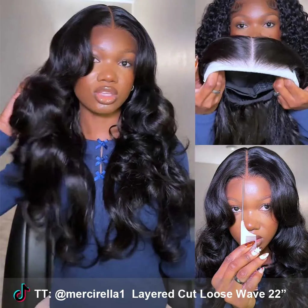 Layered Cut Glueless Loose Body Wave 6x5 HD Lace Wig Pre-Everything Human Hair Wigs
