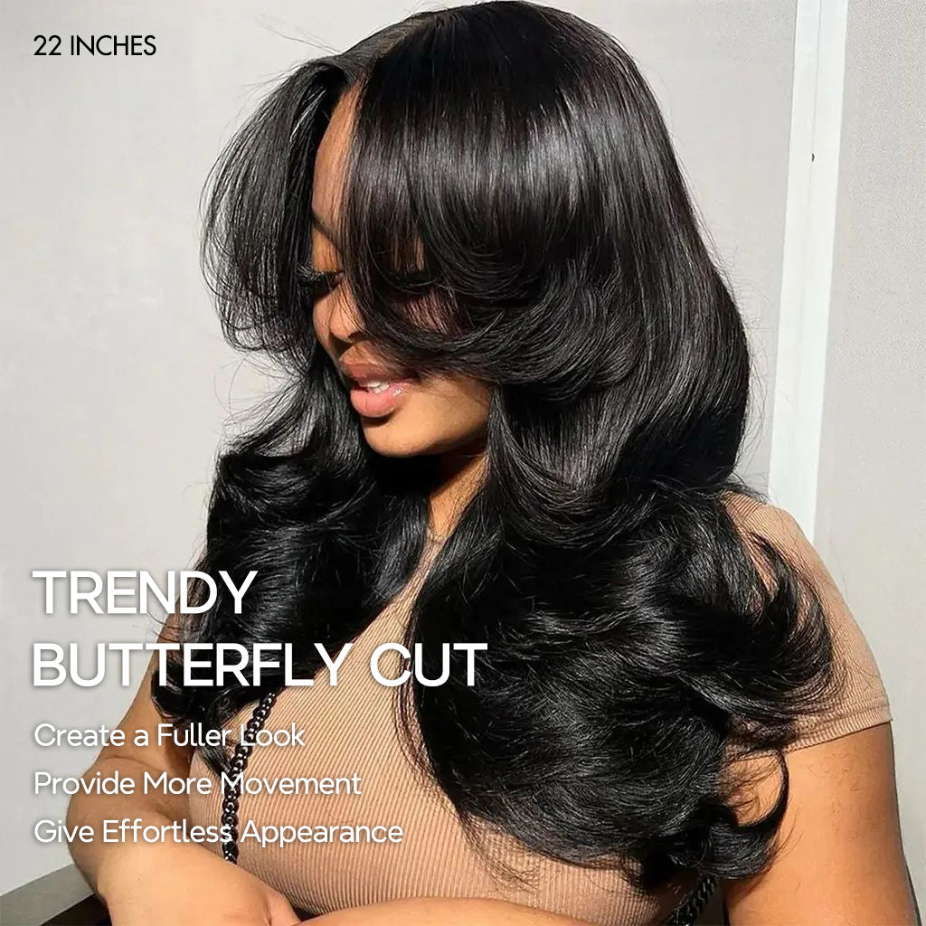 Layered Cut Glueless Loose Body Wave 6x5 HD Lace Wig Pre-Everything Human Hair Wigs