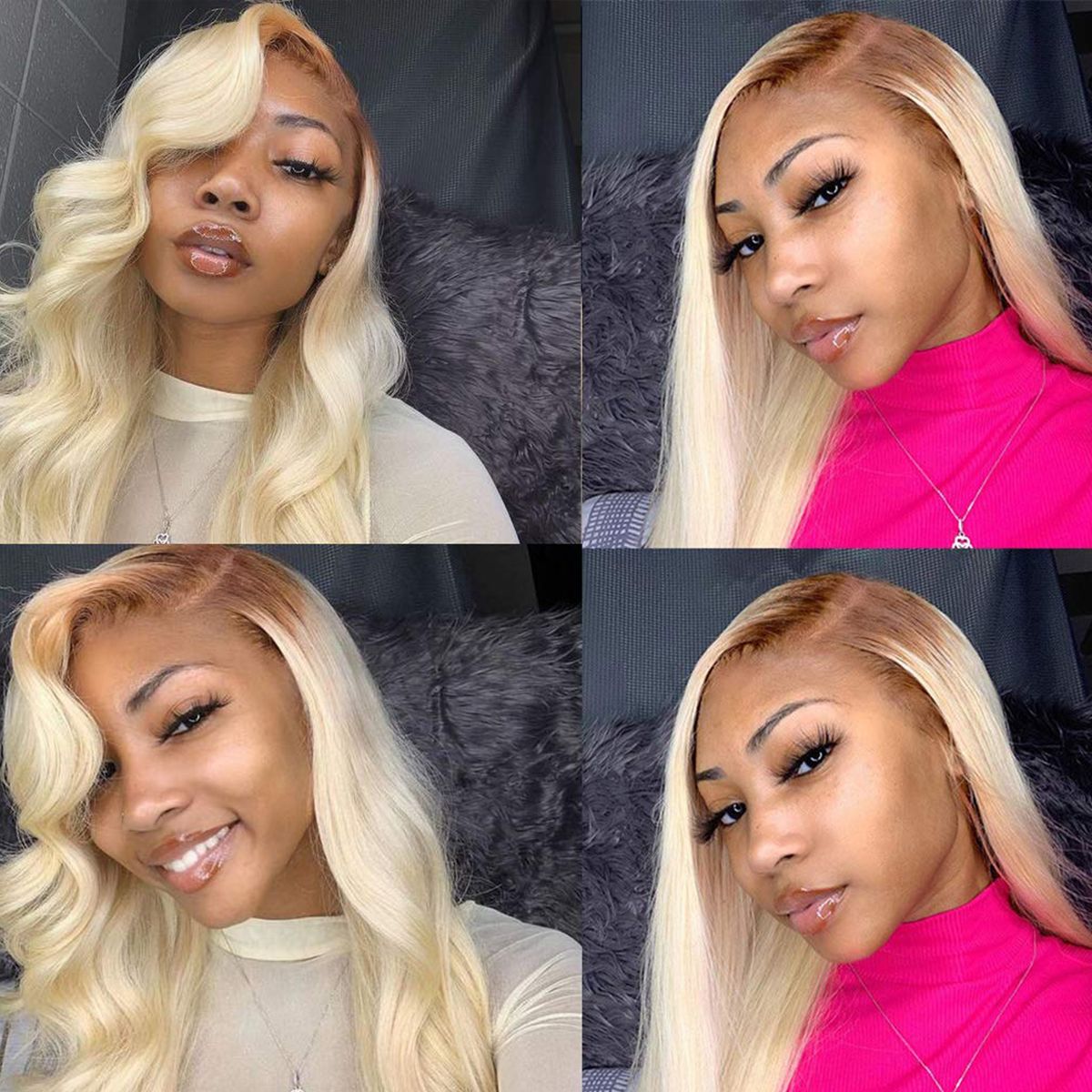 613 Blonde Wig With Dark Roots Human Hair 13x4 Lace Front Wigs