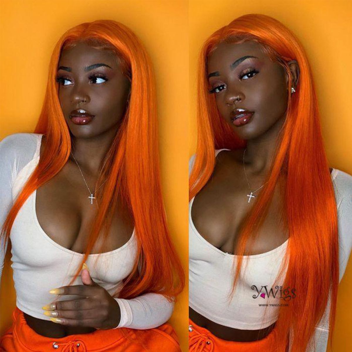 Colorful Straight Hair 13x4 Lace Front Wigs High 180% Density