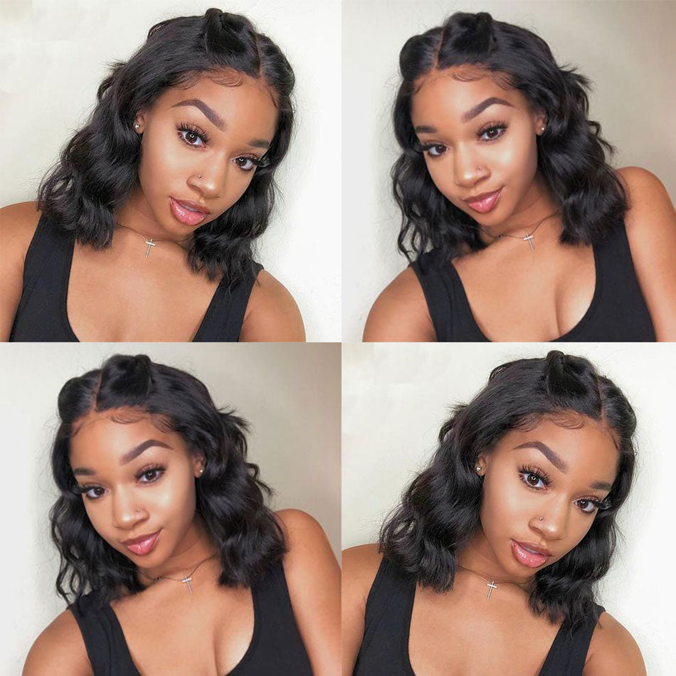Short Wavy Wave Glueless 6x5 13x4 Lace Front Wigs Bob Wig