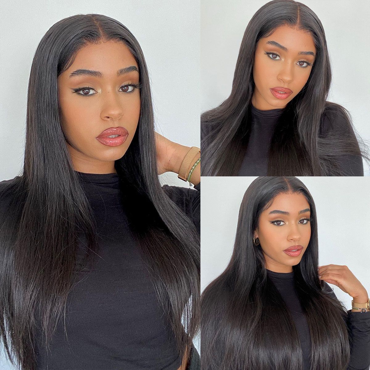 Straight V Part Human Hair Wigs Beginnger Friendly Easy Install
