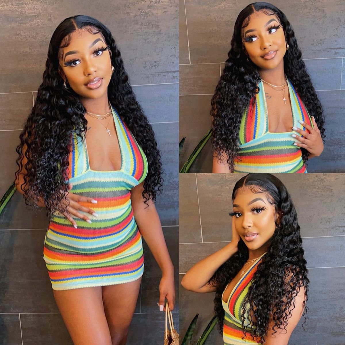 5x5 HD Closure Wigs High Quality Water Wave Lace Closure Wig