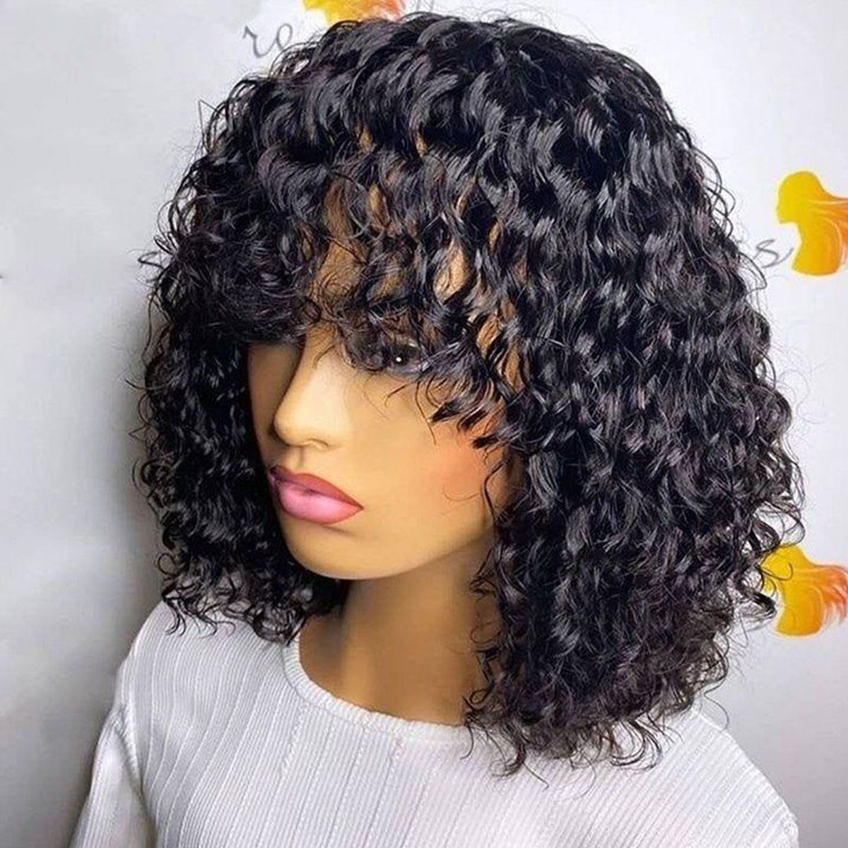 Wear & Go Glueless Water Wave Curls Machine Made Bob Wig