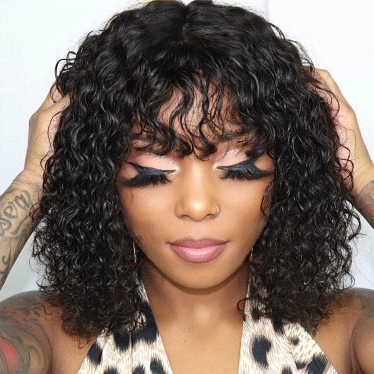 Wear & Go Glueless Water Wave Curls Machine Made Bob Wig
