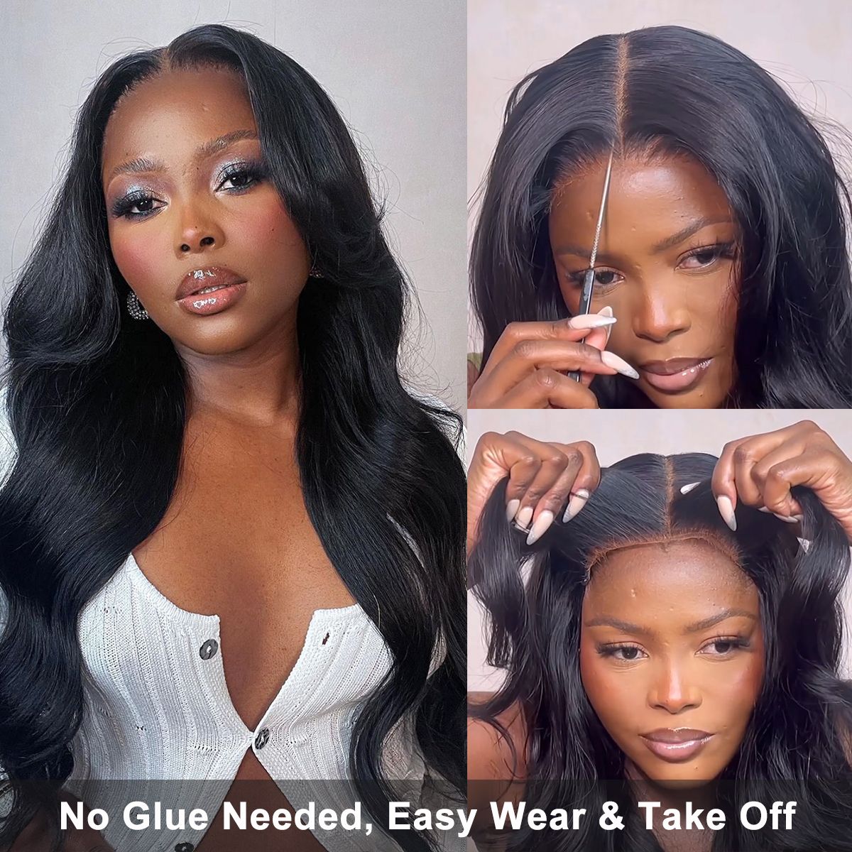 Wear And Go Glueless 6x5 Lace Wig Pre-cut Lace Bleached Knots Body Wave HD Lace Closure Wig