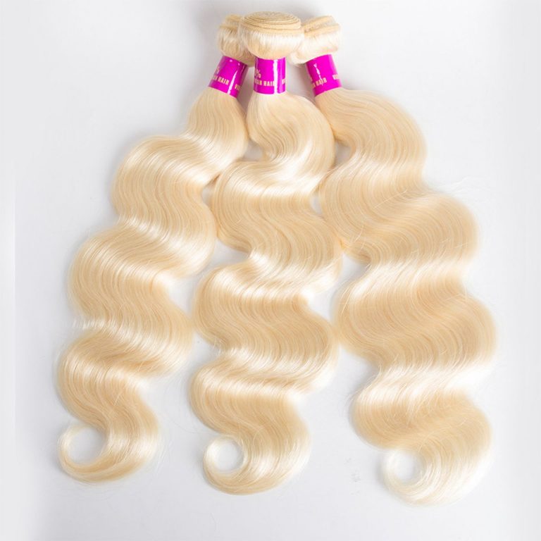 hair Brazilian blonde body wave human hair 3 bundles virgin human hair 613 color