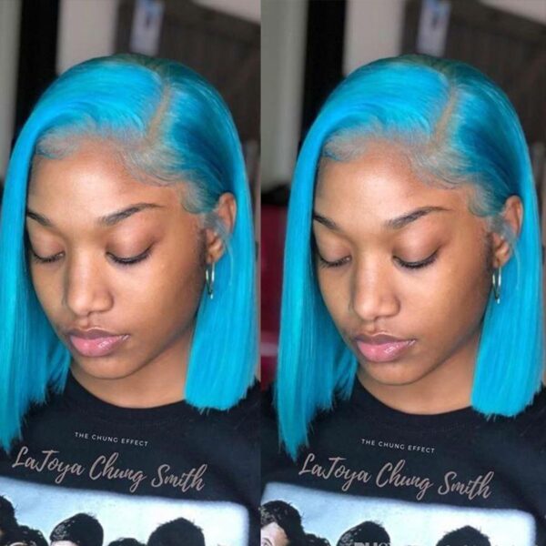 Colorful Short Bob Lace Front Wigs High 180 Density