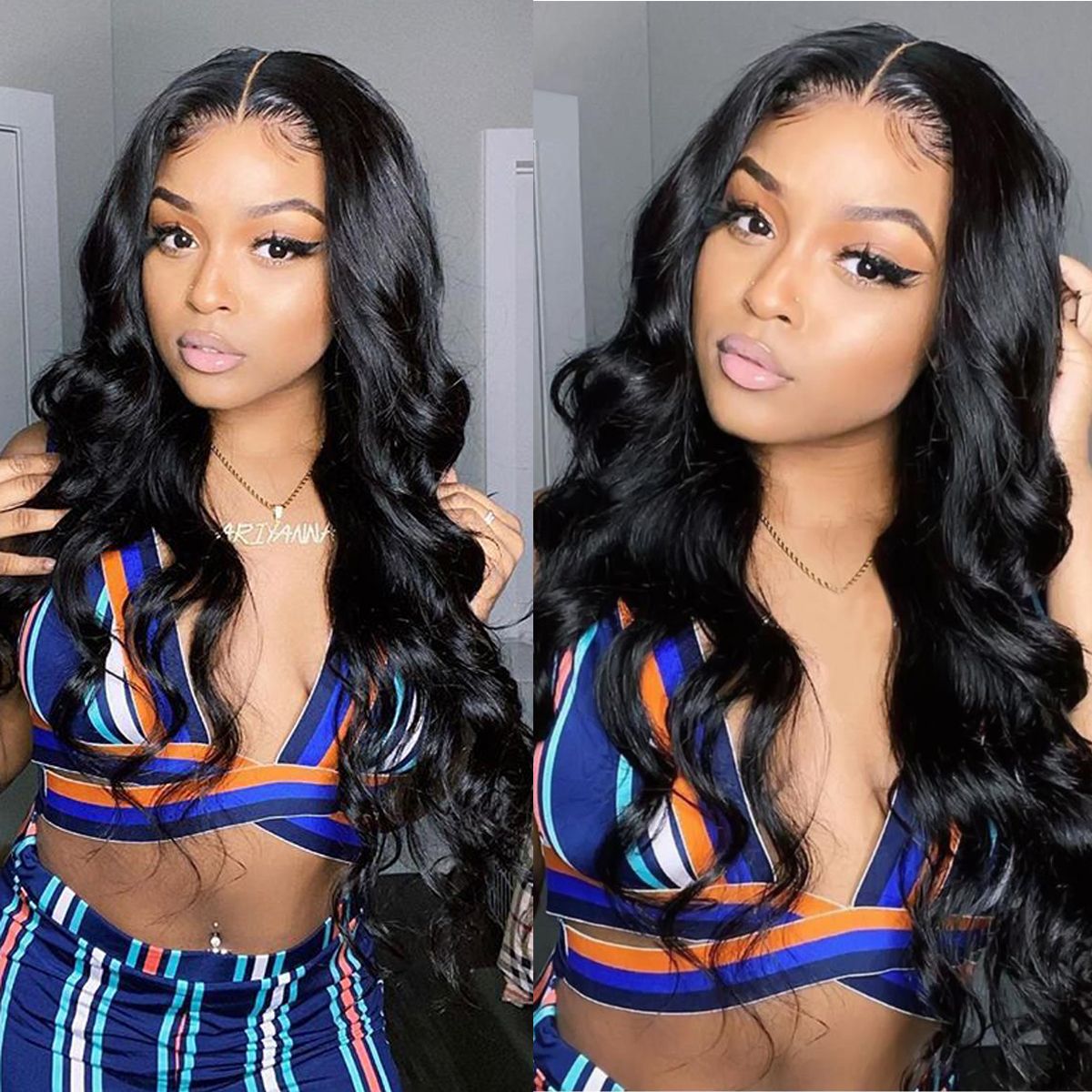 Pre-Bleached Knots Glueless 13x6 HD Lace Frontal Wig Body Wave Virgin Human Hair Wigs