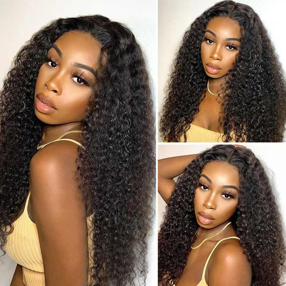 Pre-Bleached Knots 13x6 Lace Frontal Wig Curly Human Hair HD Lace Wigs