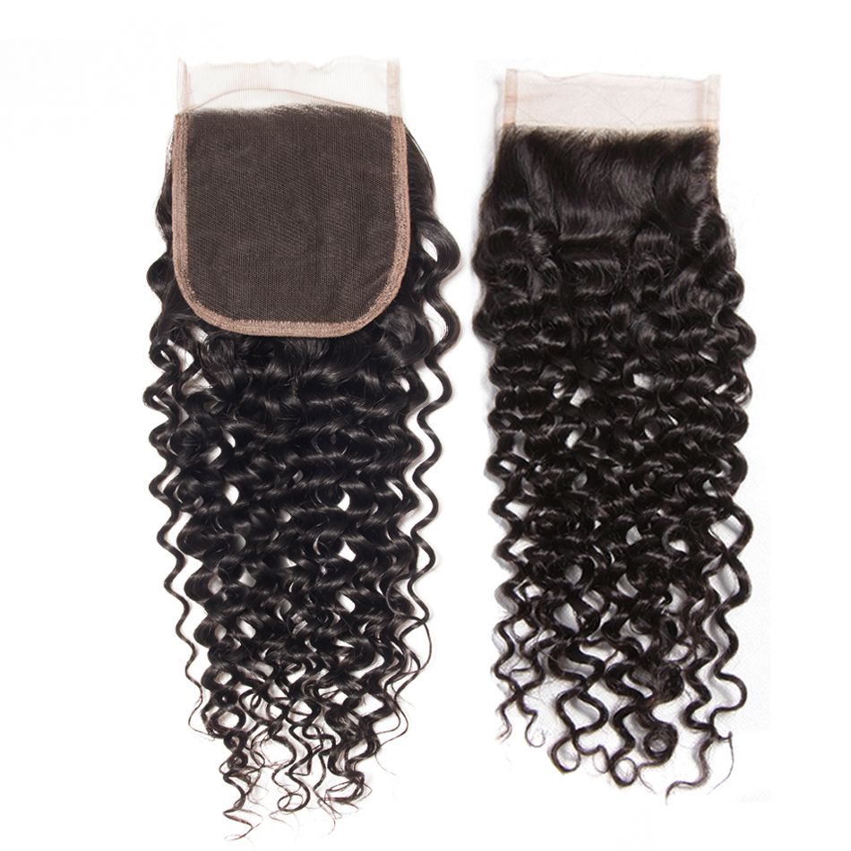 Tinashe Brazilian Curly Human Hair Weft With Closure 100% Virgin Human Hair 4 Bundles With Closure