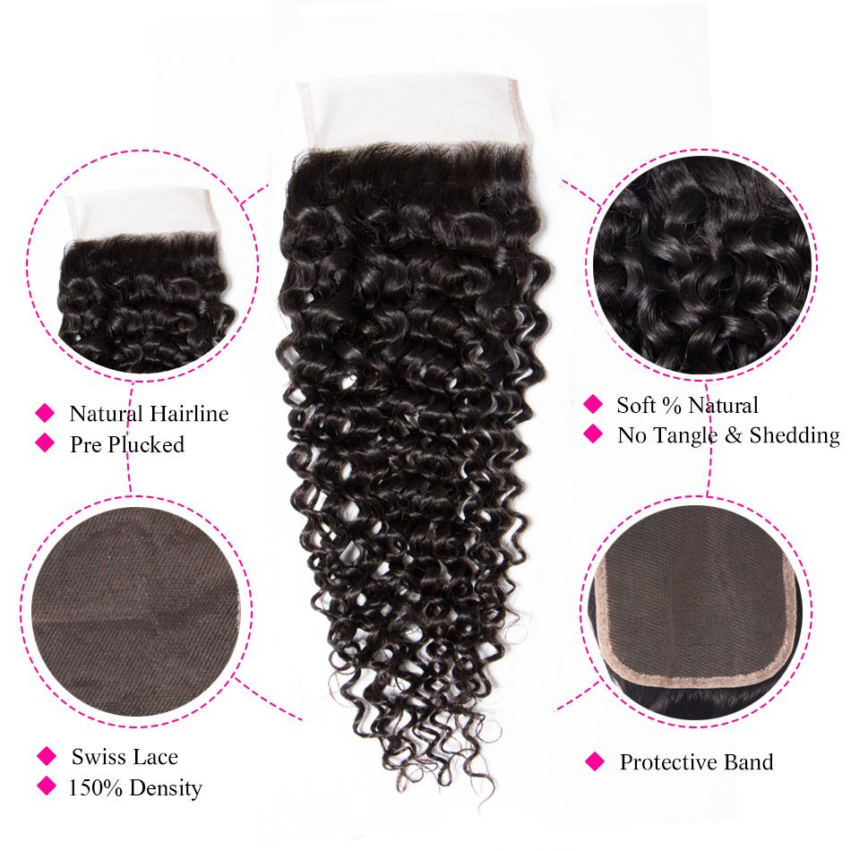Tinashe Brazilian Curly Virgin Hair With Closure 100% Virgin Human Hair Bundles With Closure Jerry Curly