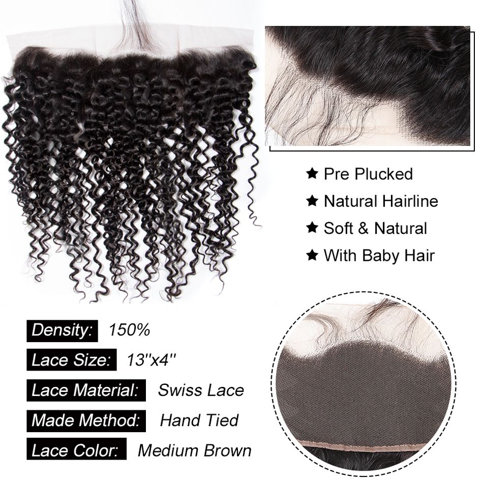 Tinashe Hair Lace Frontal Closure Brazilian Curly Hair 13*4 Frontal Closure Lace Human Hair Extensions