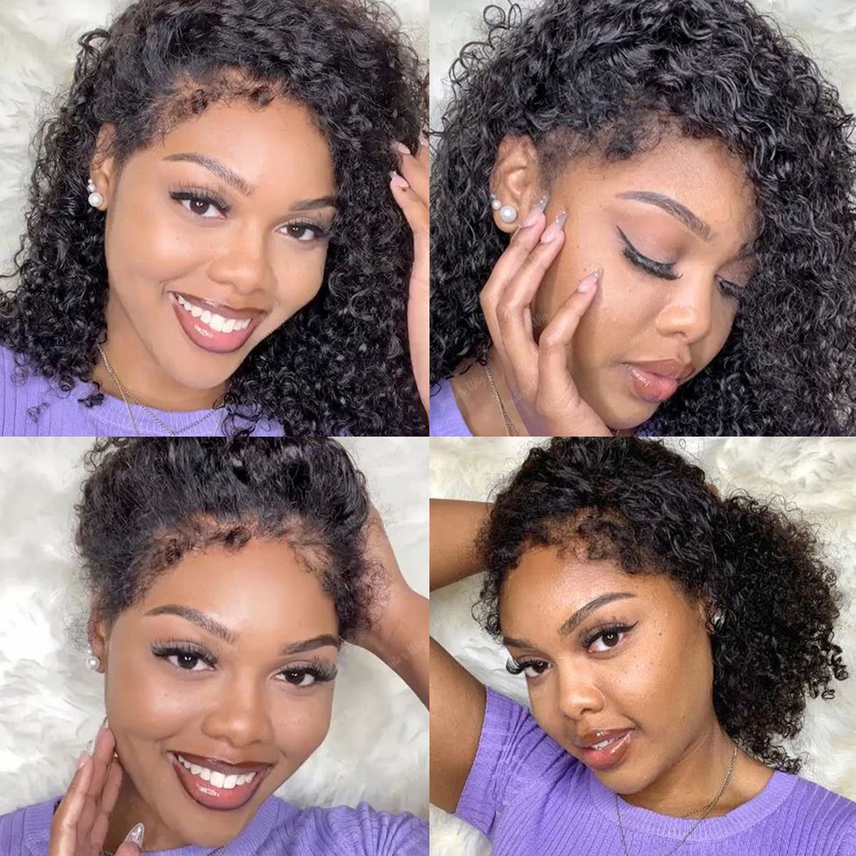 4C Edges Hairline Curly Hair 6x5 13x4 Lace Front Wig with Realistic Hairline
