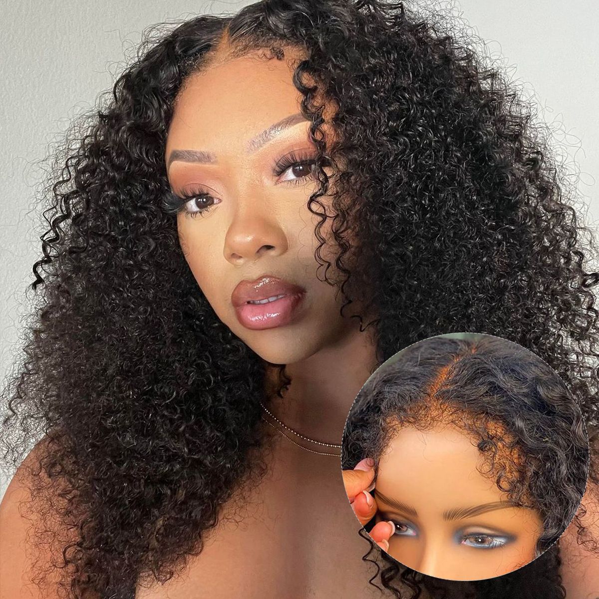 4C Edges Hairline Curly Hair 6x5 13x4 Lace Front Wig with Realistic Hairline