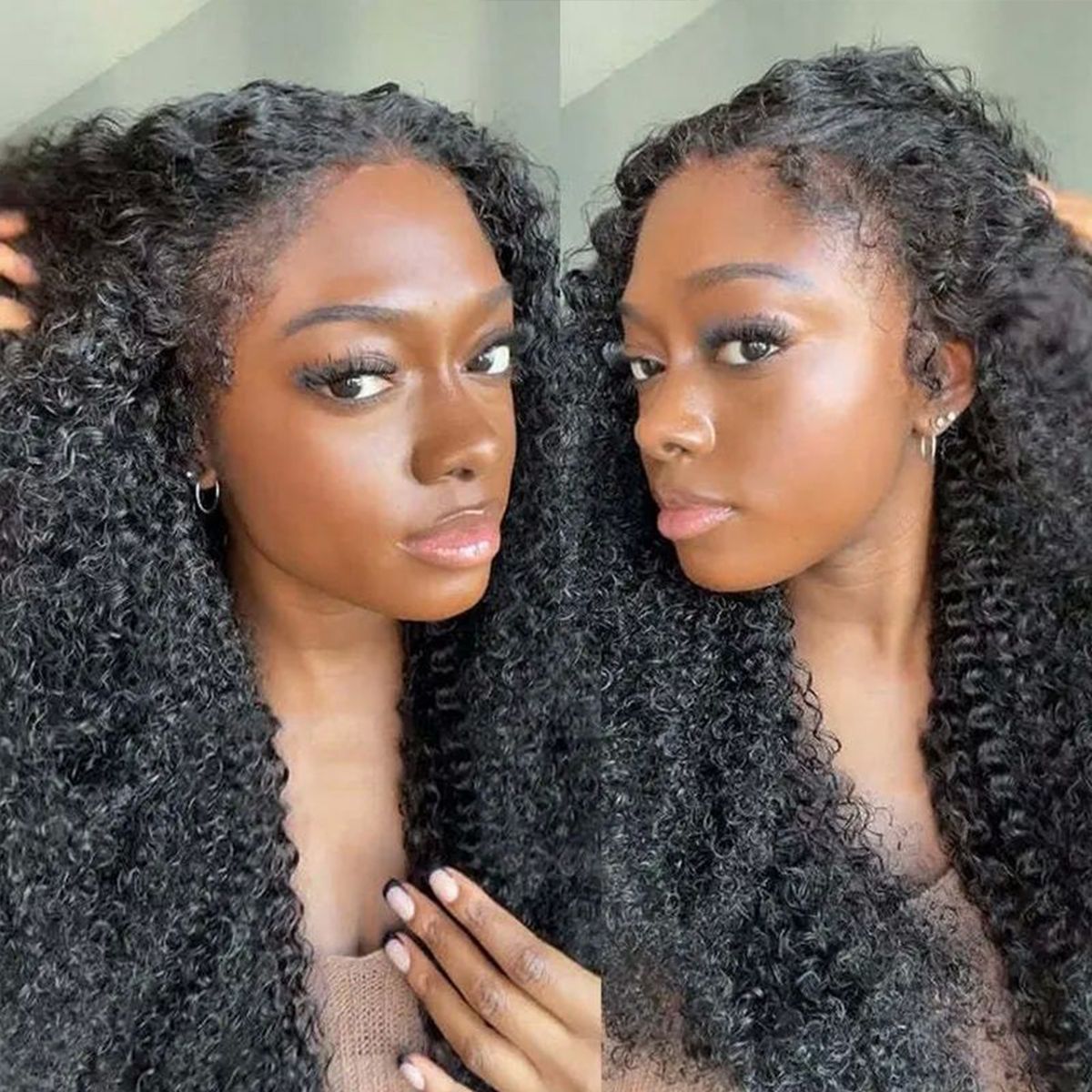 4C Edges Hairline Curly Hair 6x5 13x4 Lace Front Wig with Realistic Hairline