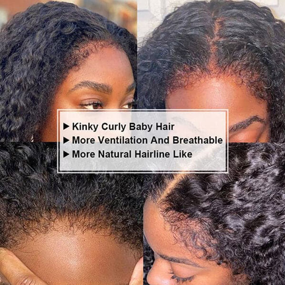 4C Edges Hairline Curly Hair 6x5 13x4 Lace Front Wig with Realistic Hairline