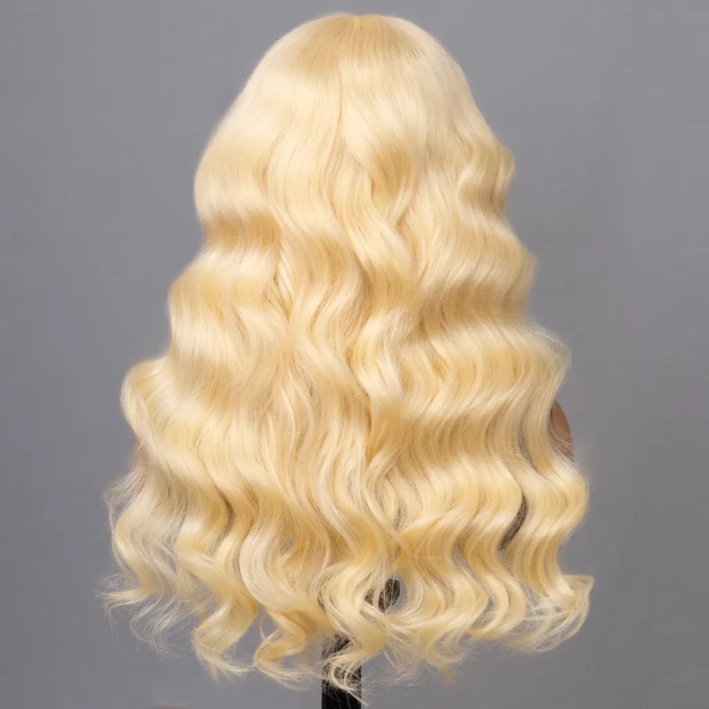 613 Blonde Body Wave Human Hair Lace Front Wigs 180% Density