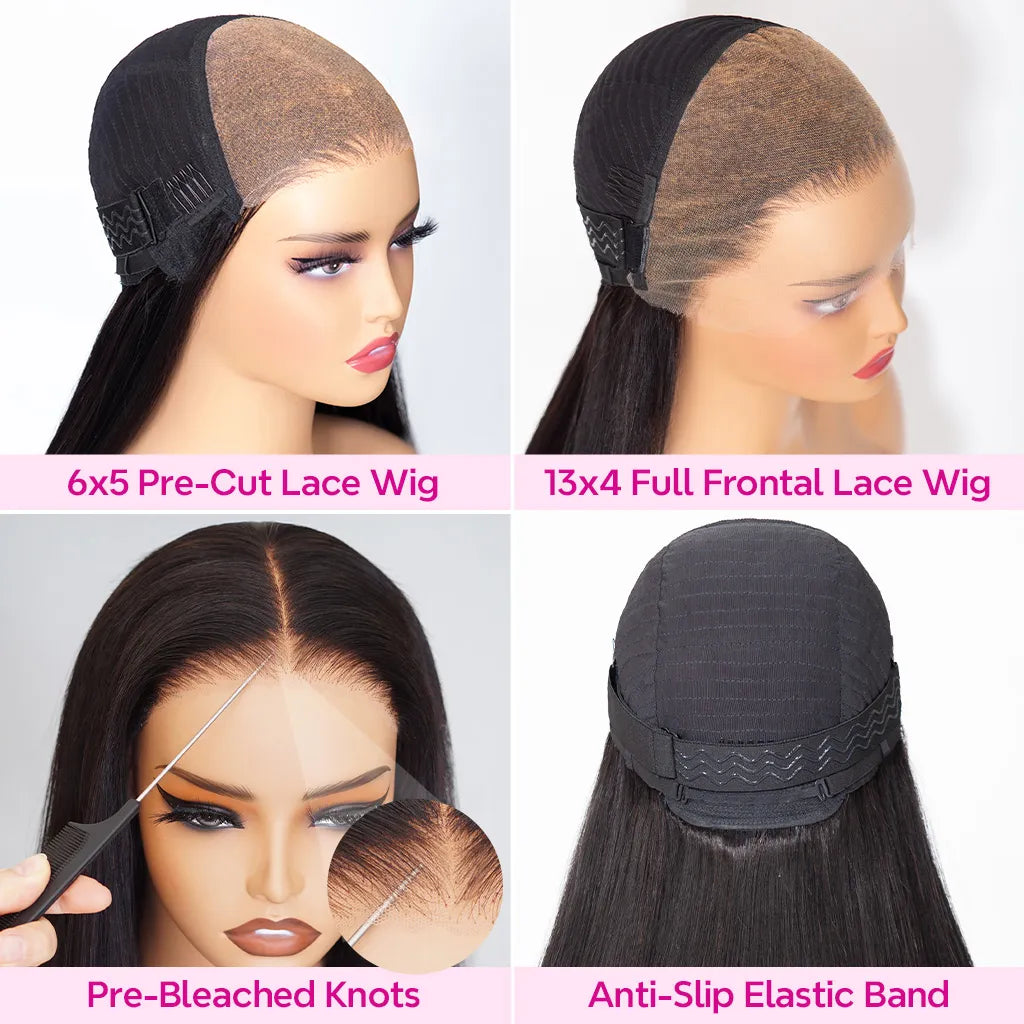 Glueless Pre-Cut 6x5 Lace Closure Wig Barrel Curls Shoulder Length Bleached Knots Beginner Friendly