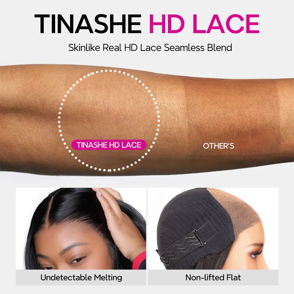 Wear & Go Glueless 6x5 Lace Wig Straight Wig Pre-Bleached Knots Pre-Cut Lace Wig