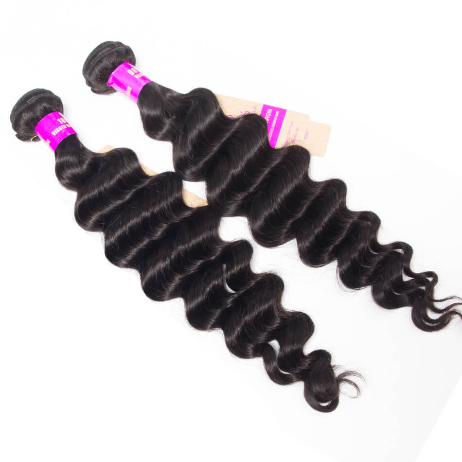 Loose Deep Curly Hair 4 Bundles Brazilian Hair Weave Bundles Wavy Hair 100% Virgin Human Hair Extension