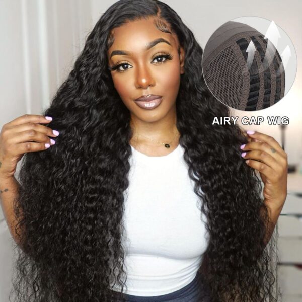 Breathable Airy Cap Glueless 6x5 Plus Lace Wig Water Wave Pre-Cut HD Lace & Pre-Bleached Knots