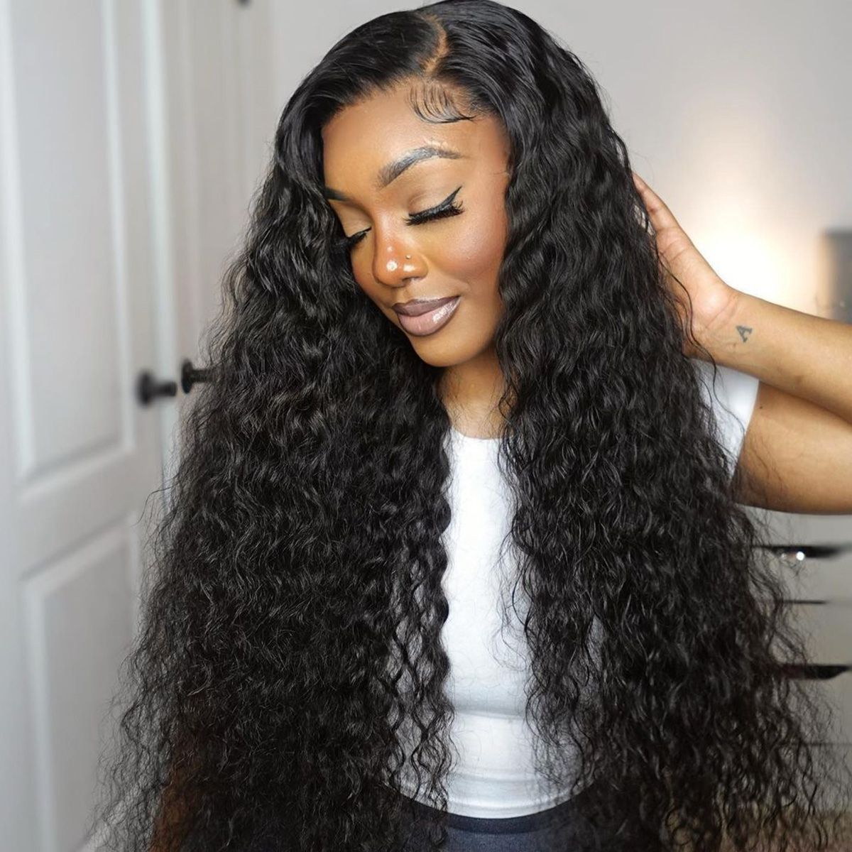 Breathable Airy Cap Glueless 6x5 Plus Lace Wig Water Wave Pre-Cut HD Lace & Pre-Bleached Knots