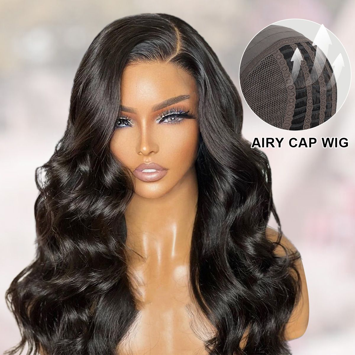 Ready To Go Glueless 6x5 Plus Lace Air Cap Body Wave Lace Wig Pre-Cut Lace & Bleached Knots
