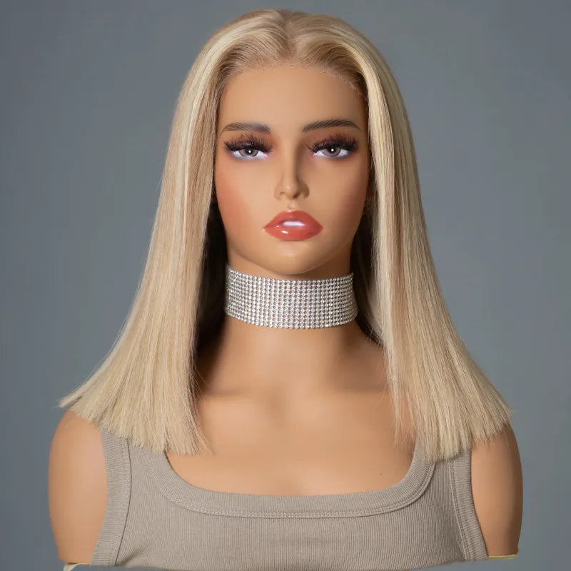 Highlight Blonde P16/613 Straight Bob Wig Human Hair Lace Front Short Wigs