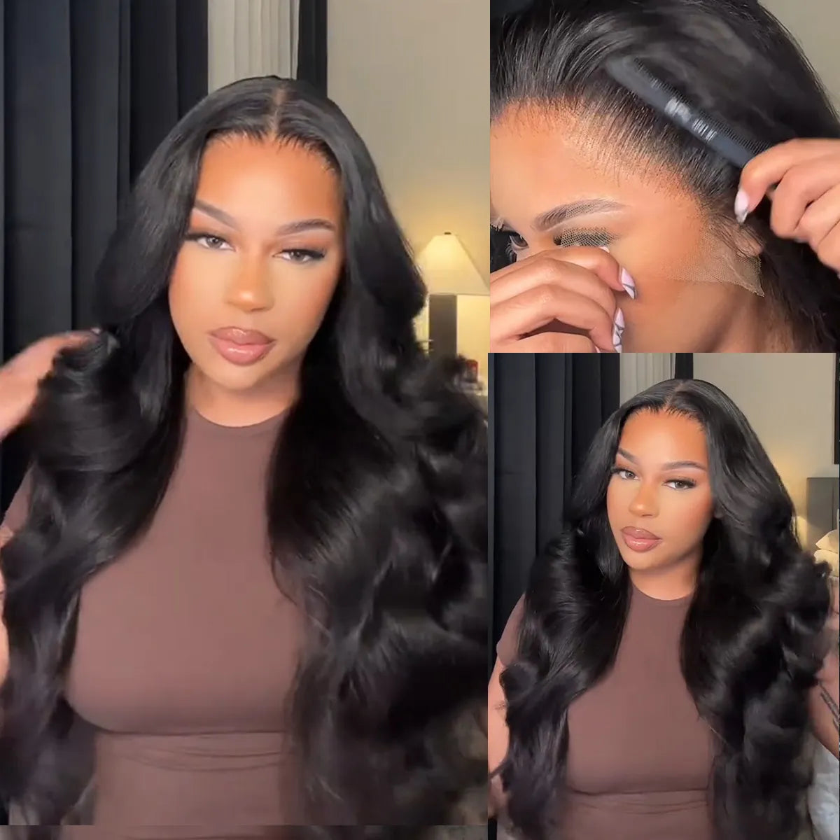 13x4 Full Frontal HD Lace Wigs Pre-Bleached Knots Glueless Body Wave Human Hair Wigs