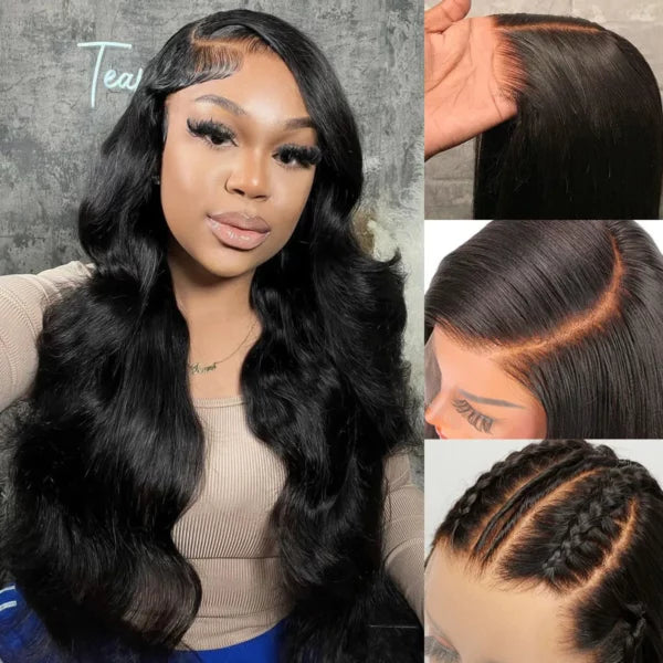 Pre-Bleached Knots Glueless 13x6 HD Lace Frontal Wig Body Wave Virgin Human Hair Wigs