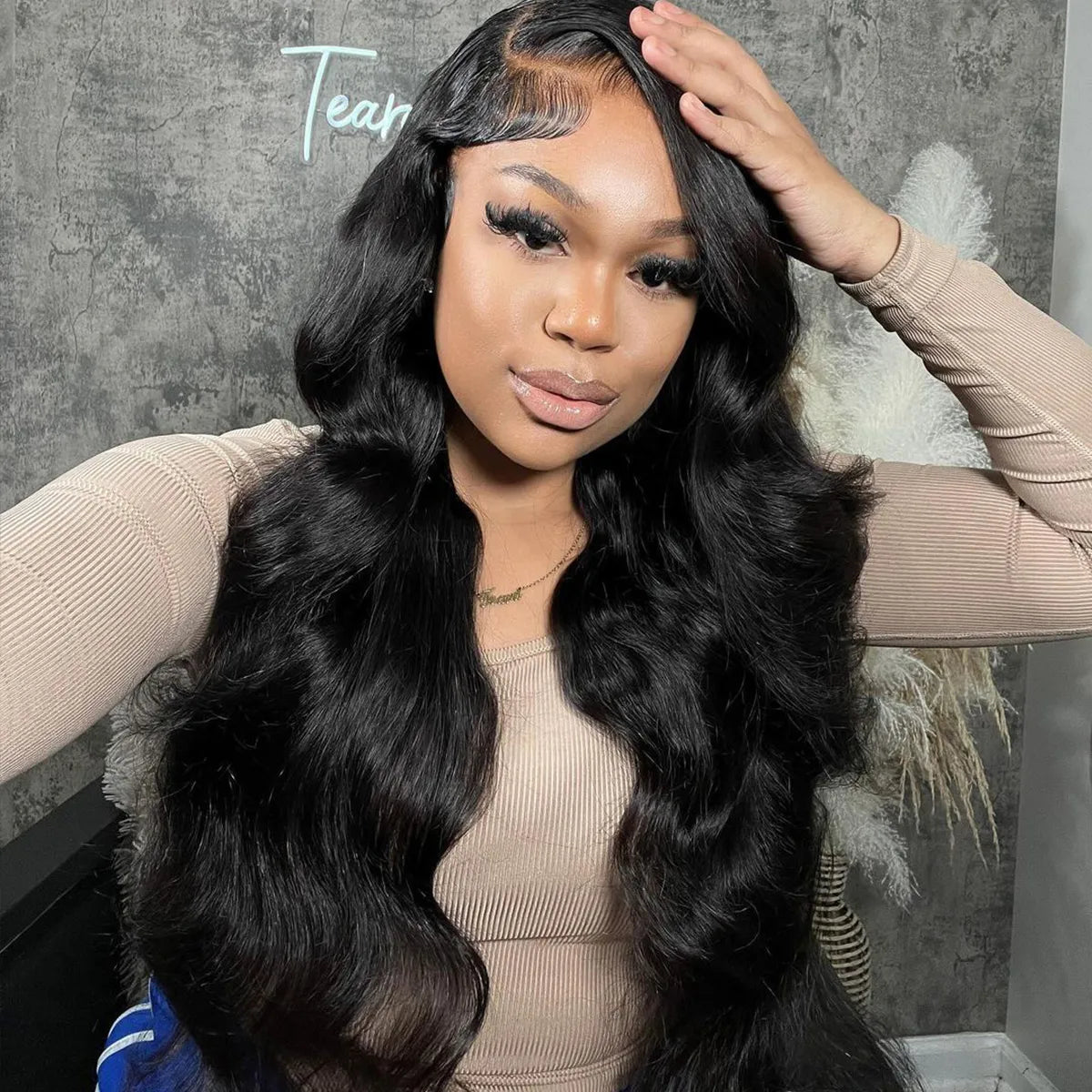 Pre-Bleached Knots Glueless 13x6 HD Lace Frontal Wig Body Wave Virgin Human Hair Wigs