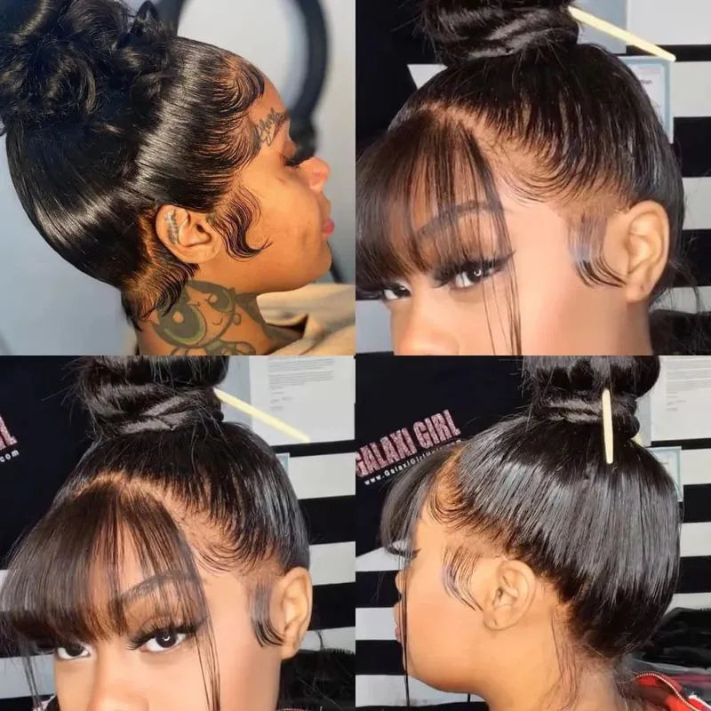 New Invisi-Drawstring Snug Fit 360 Lace Frontal Wigs Body Wave Human Hair With Bleached Knots
