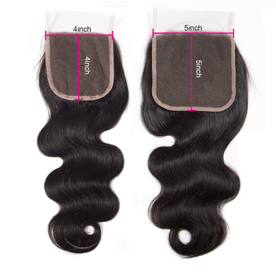 5×5 Lace Closure With Bundles Brazilian Body Wave Virgin Human Hair Deals