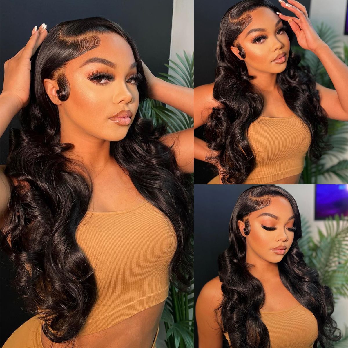 13x4 Full Frontal HD Lace Wigs Pre-Bleached Knots Glueless Body Wave Human Hair Wigs