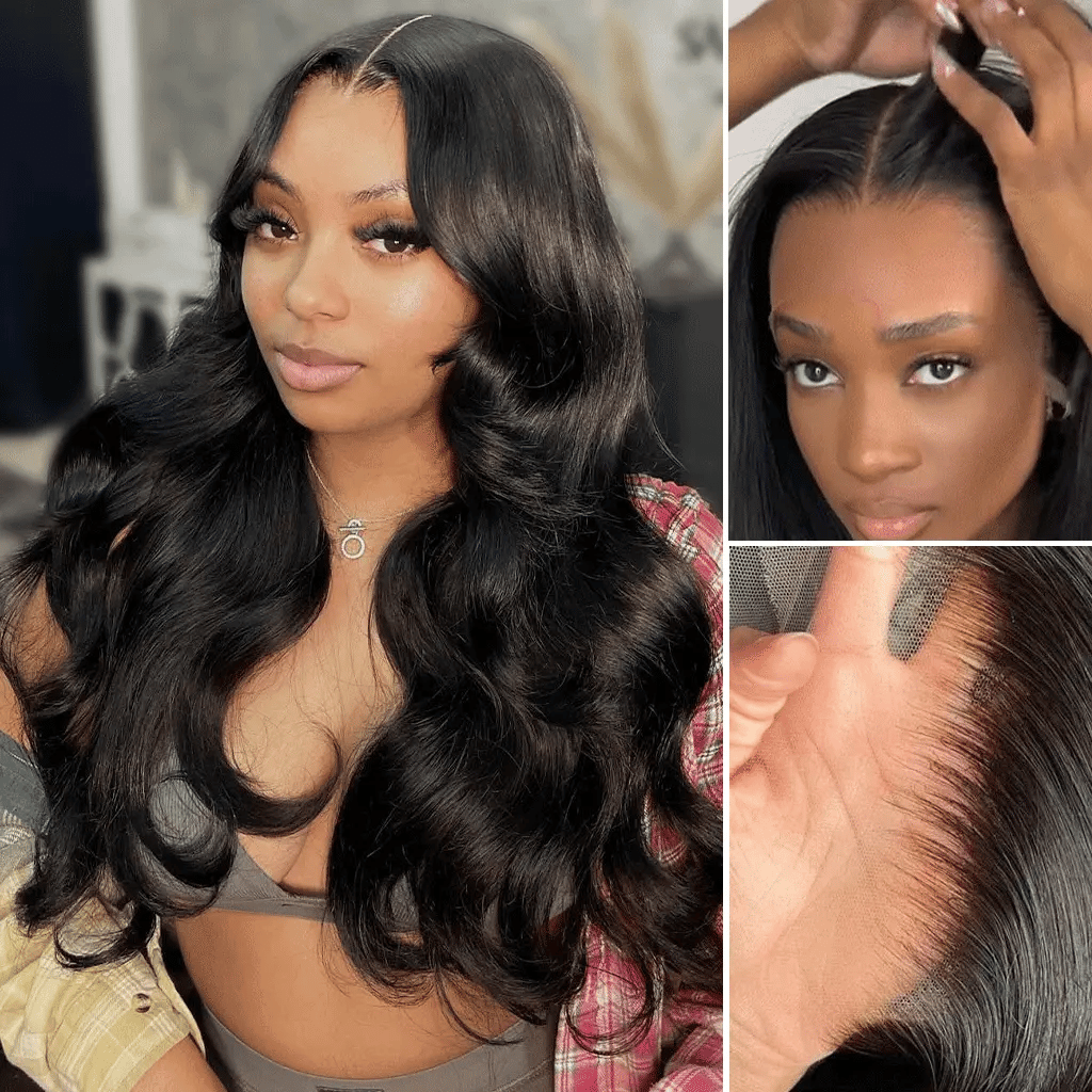 13x4 Full Frontal HD Lace Wigs Pre-Bleached Knots Glueless Body Wave Human Hair Wigs