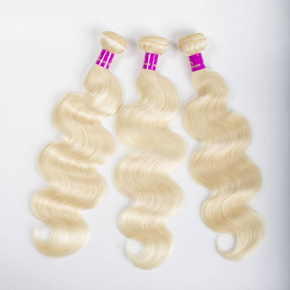 Curlymuse Hair Blonde Brazilian Body Wave Hair Best Blonde Bundles 613 Hair Color