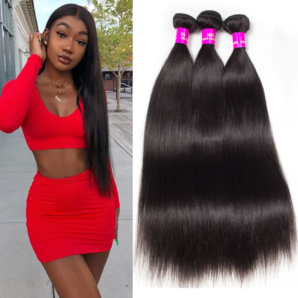 Tinashe Brazilian Straight Hair 3 Bundles Deals 100% Unprocessed Virgin Brazilian Hair Silk Straight Human Hair Weave Bundles