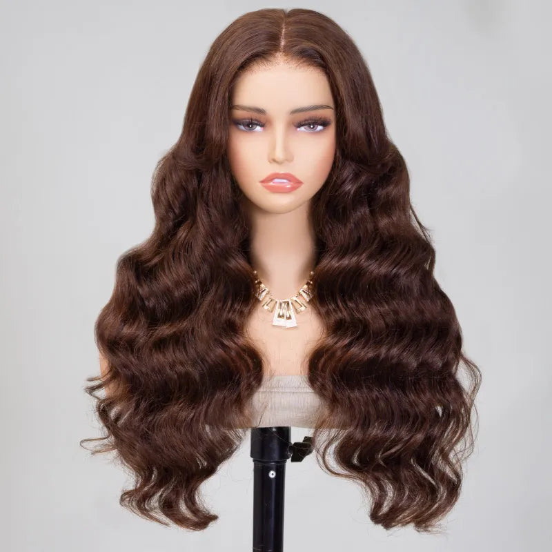 Glueless Dark Brown Pre-Cut 6x5 Lace Wig Wear & Go Body Wave / Straight