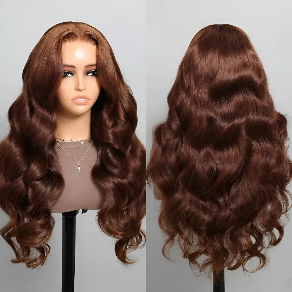 Dark Brown Color Body Wave Glueless 6x5 13x4 HD Lace Front Wigs
