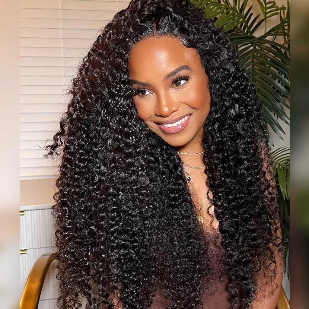 High Density Curly Wave Human Hair Undetectable HD Lace Front Wigs