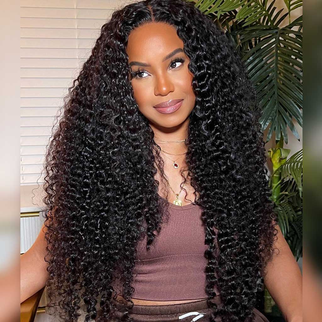 High Density Curly Wave Human Hair Undetectable HD Lace Front Wigs