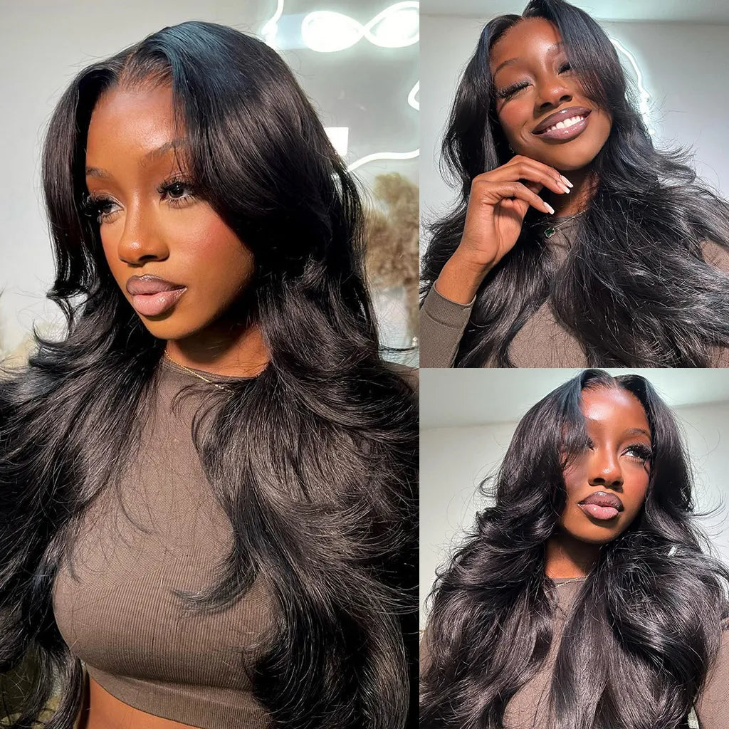 Face-Framing Curtain Bangs Body Wave Glueless 6x5 Pre-Cut HD Lace Wig Human Hair Wig With Layers