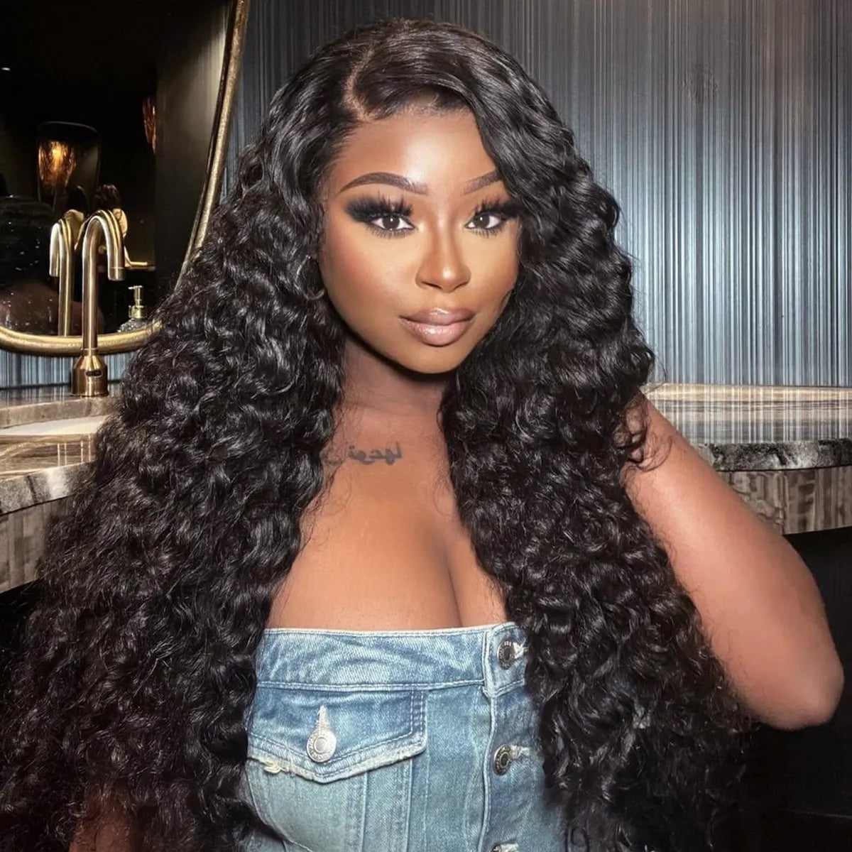 Deep Wave 13x6 HD Lace Wig Pre-Bleached Knots Glueless Human Hair Wigs Undetectable Lace