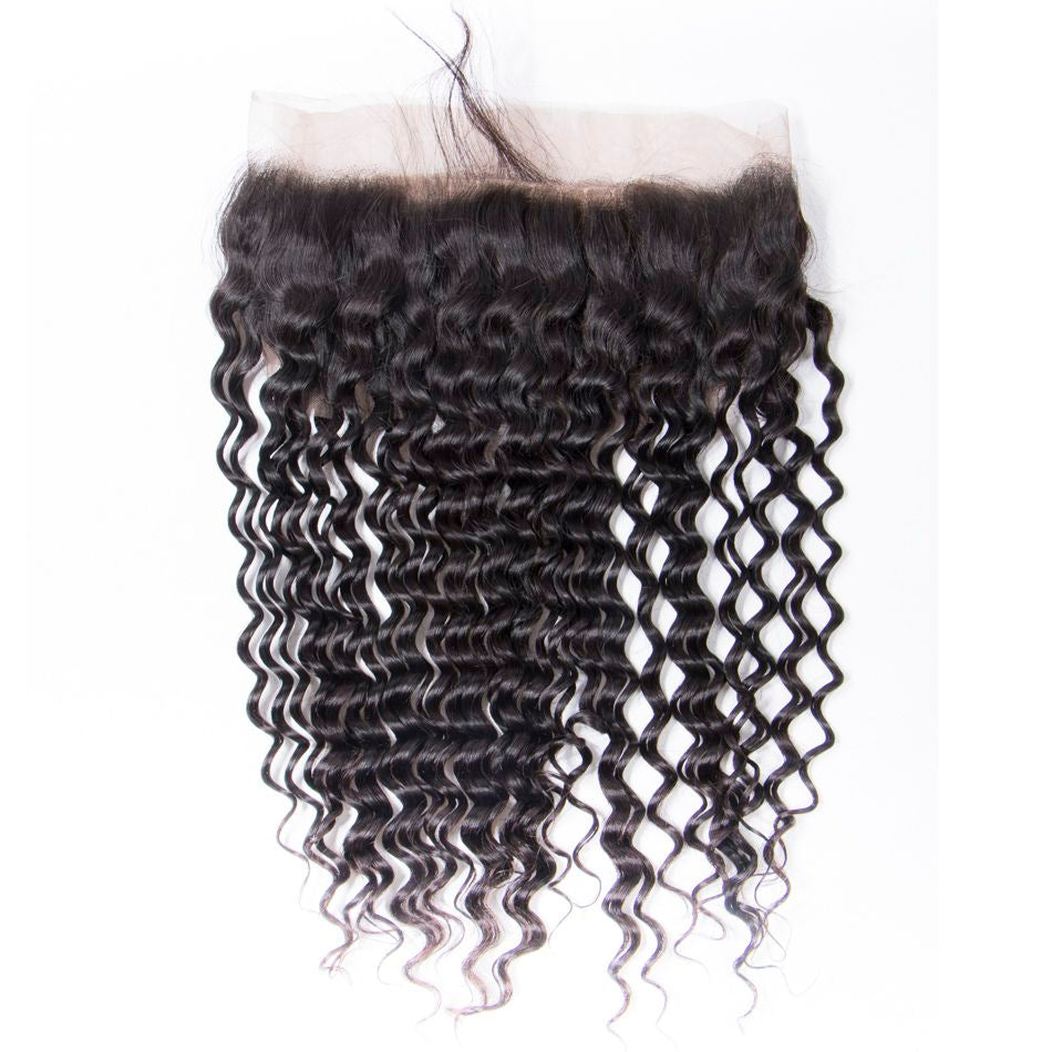 Brazilian Deep Wave Bundles with 360 Frontal for Full Head Virgin Human Hair
