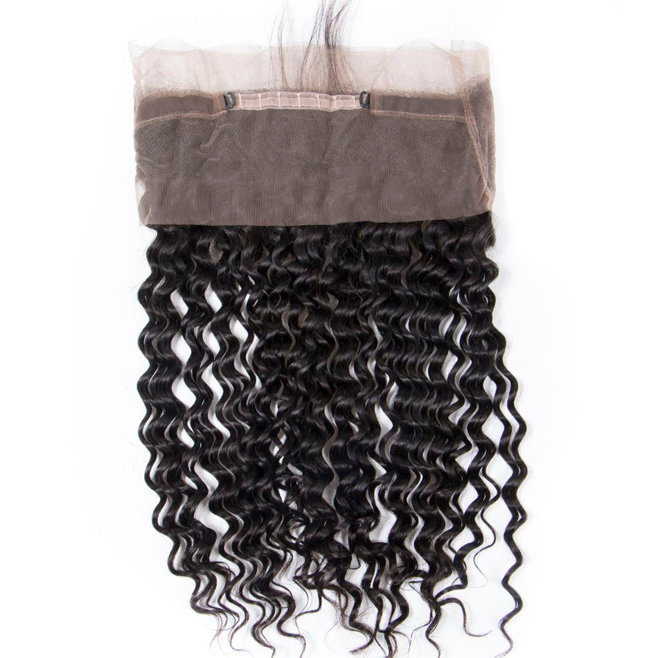 Brazilian Deep Wave Bundles with 360 Frontal for Full Head Virgin Human Hair