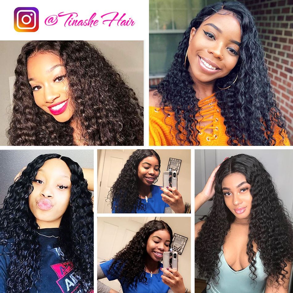 Brazilian Deep Wave With Closure Tinashe Hair Deep Curly 3 Bundles With Closure 100% Virgin Human Hair
