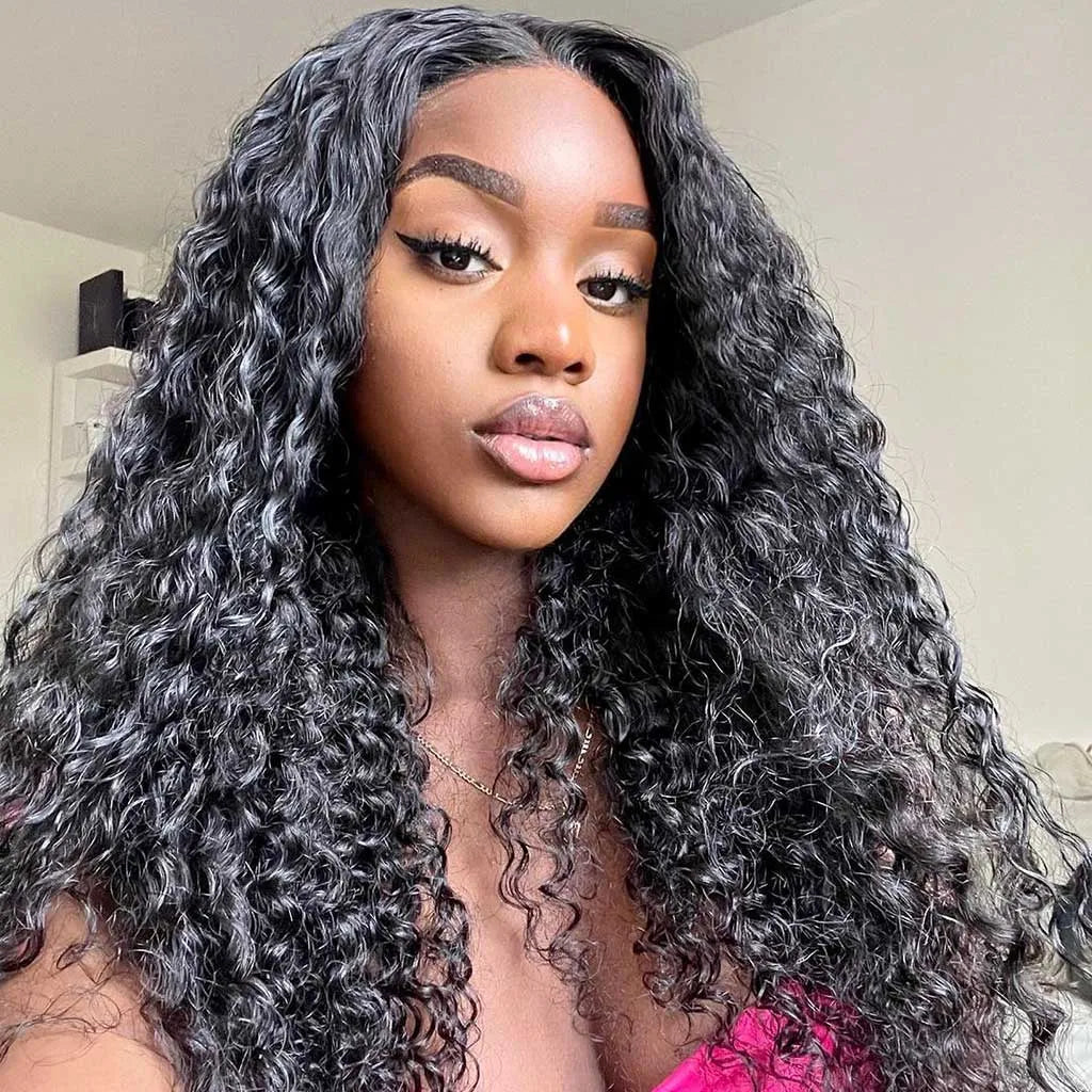 U Part Wig Deep Wave Human Hair Wig No Glue No Gel Easy Install