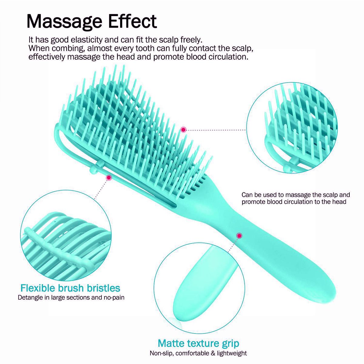 One Piece Hair Brush Detangling Brush for Curly Hair